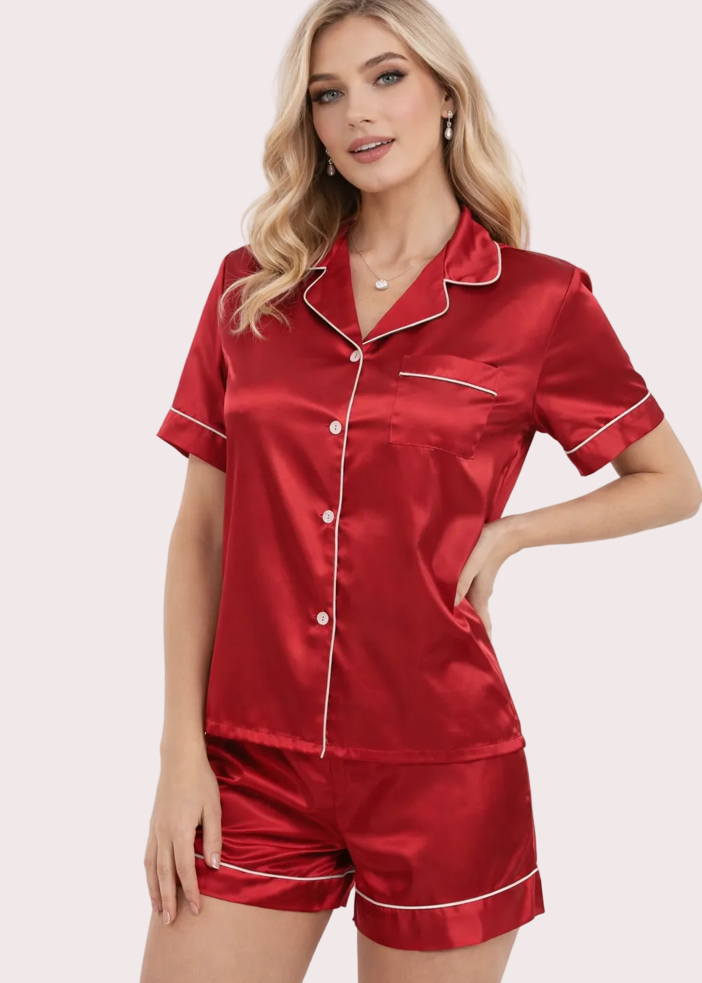 Ensemble de pyjama 2 pièces en satin