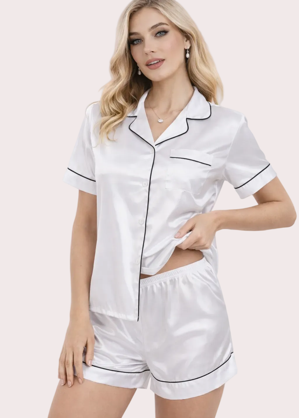 Ensemble de pyjama 2 pièces en satin