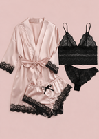 Ensemble de pyjama 4 pièces en satin