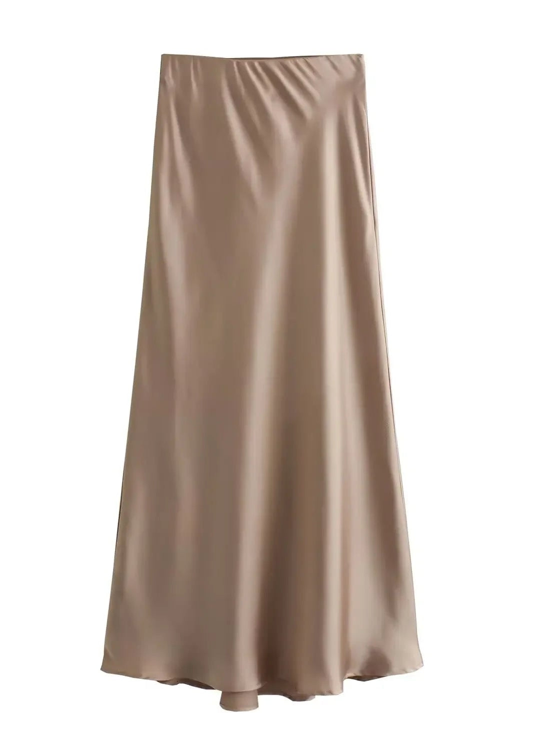 Jupe longue fluide en satin