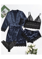 Ensemble de pyjama 4 pièces en satin