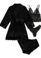 Ensemble de pyjama 4 pièces en satin